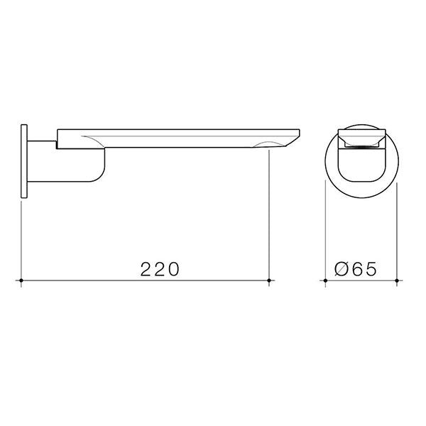 Caroma Urbane II 220mm Round Bath Swivel Outlet Gunmetal