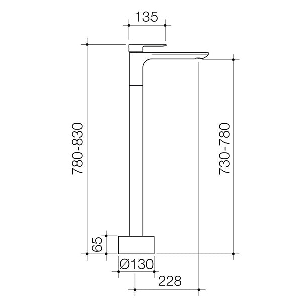 Caroma Urbane II Freestanding Bath Filler Gunmetal