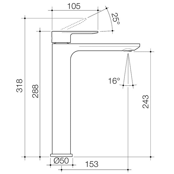 Caroma Urbane II Lead Free Tower Basin Mixer Gunmetal