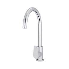 Meir Paddle Round Gooseneck Kitchen Sink Mixer Tap Chrome - The Blue Space