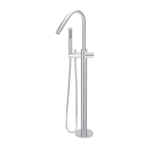 Meir Pinless Round Freestanding Bath Spout and Hand Shower Chrome - The Blue Space