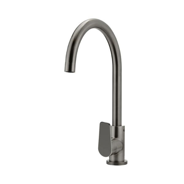 Meir Paddle Round Gooseneck Kitchen Sink Mixer Tap Shadow - The Blue Space