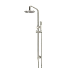 Meir Round Combination Shower Rail 200mm Rose & Hand Shower Brushed Nickel