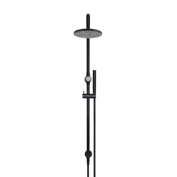 Meir Round Combination Shower Rail 200mm Rose & Hand Shower - Matte Black