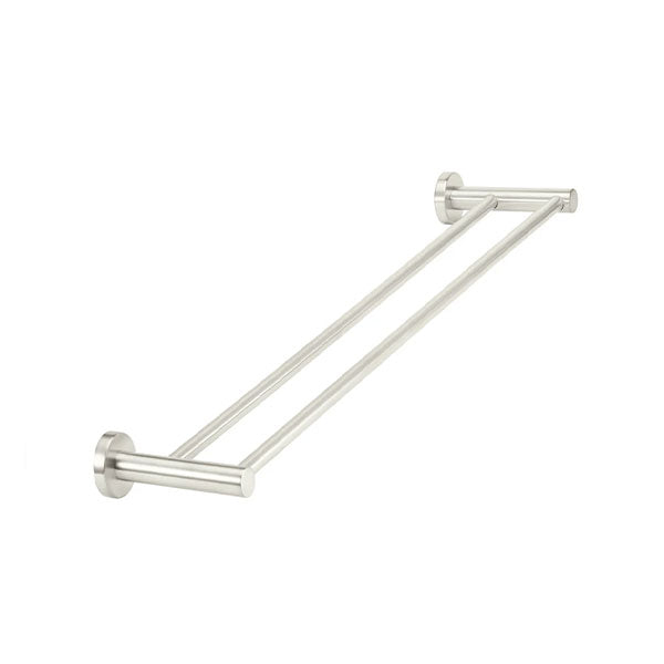 Meir Round Double Towel Rail 600mm - Brushed Nickel