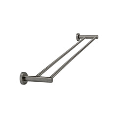 Meir Round Double Towel Rail 600mm - 900mm - Shadow