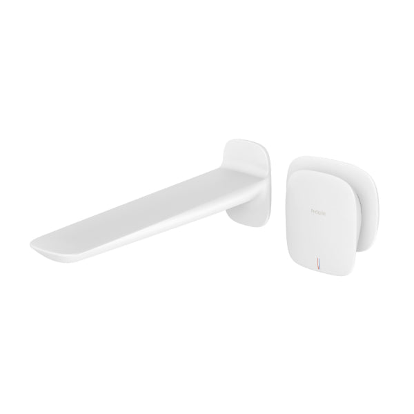 Phoenix Nuage Wall Basin/Bath Mixer Set 200mm - Matte White