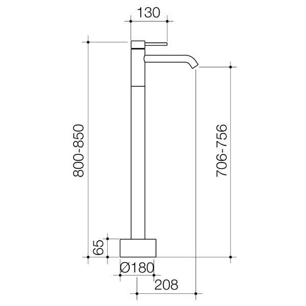 Caroma Liano II Freestanding Bath Filler Chrome